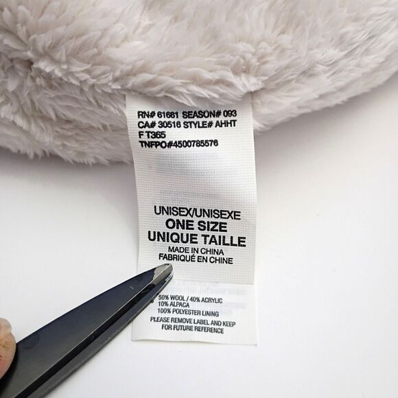 The North Face Gray Cable Knit Beanie Winter Hat Wool Alpaca Minky Fleece Lined - Picture 4 of 6